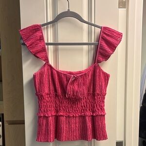 Saylor Pink Ruffled Women's Top